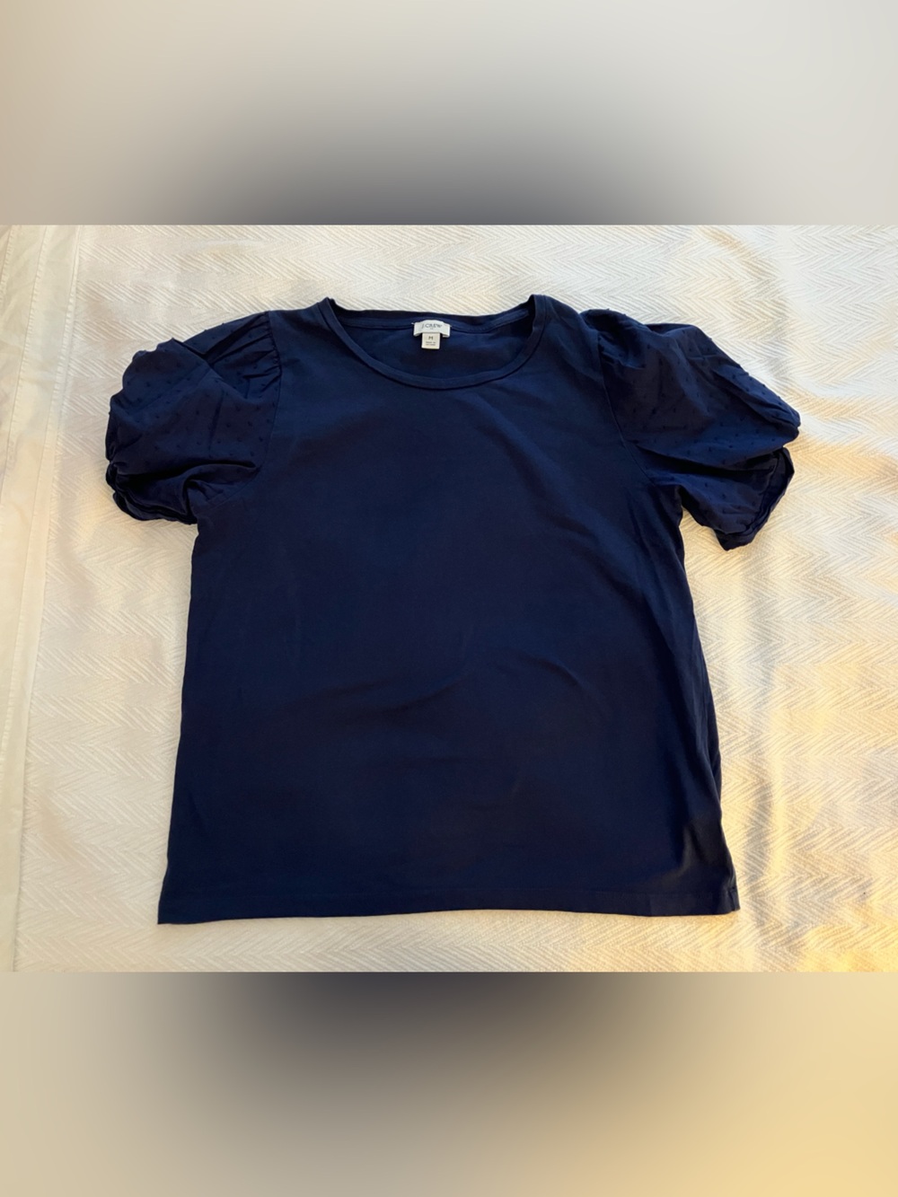 J. Crew Royal Blue Puff-Sleeve Cotton Tee